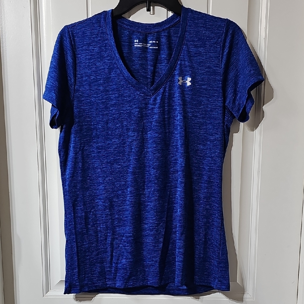 Under Armour Women's Royal Blue Heatgear V-Neck Performance Tee